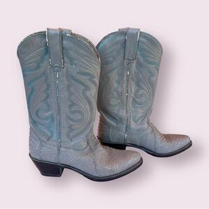 LIGHT BLUE LEATHER DURANGO WESTERN BOOTS